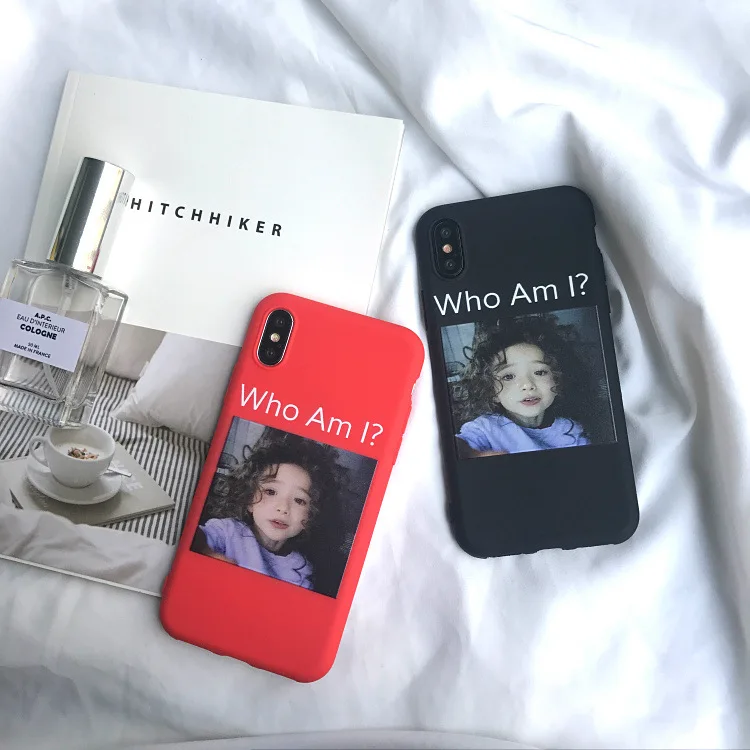 Funny Curly Hair Girl Phone Case For iphone 7 6 6s 8 Plus Cartoon Letter TPU Soft Cases X Vintage illustration Cover |