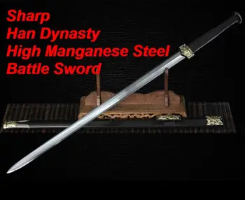 

Hand Forged Sword Manganese Steel Blade Han Dynasty Double edge Sword High Quallty Sword