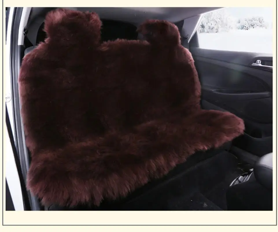 JXLCLYL 100% Australian Pure Natural Fur Seat Cover 5 Seats Whole Vehicle Seat Cover Sheepskin Winter Car Cushion