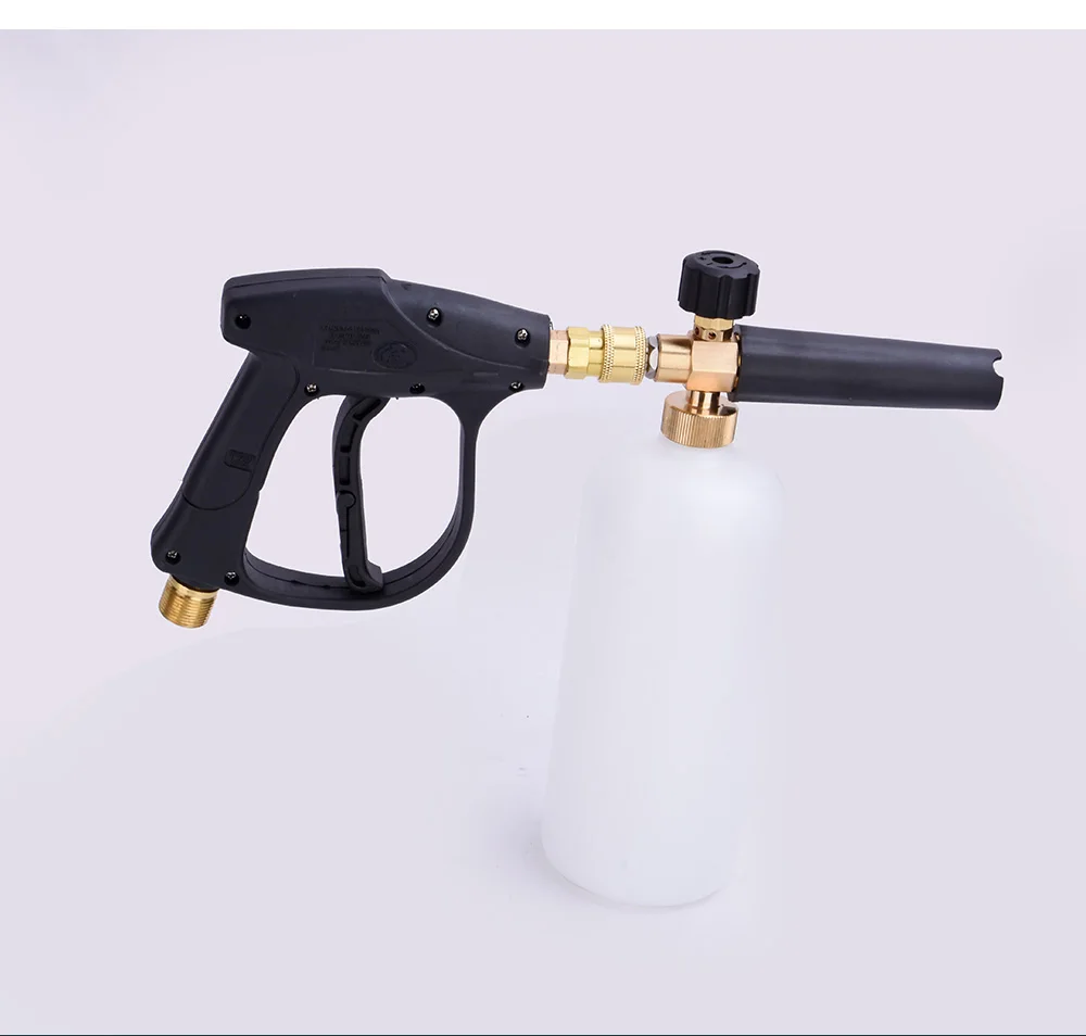 Gun with Bottle LaLeyenda 1/" быстроразъемный Снежный Омыватель с пенообразователем пистолет мыло Лэнс пушечный спрей струя Под Давлением Мотоцикл Автомойка диспенсер для пены 1000 мл - Цвет: Gun with Bottle
