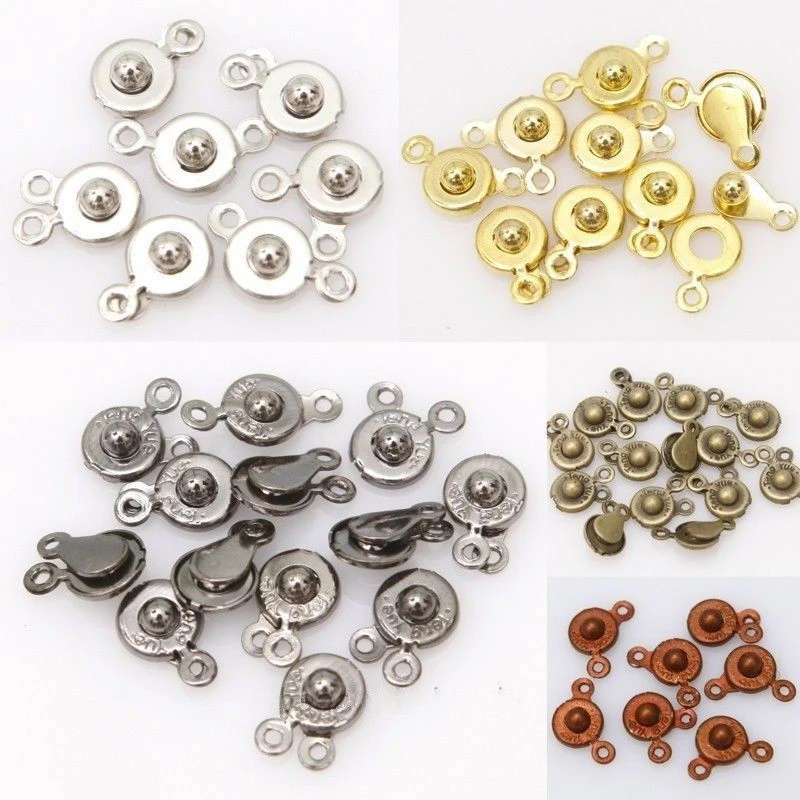 30 Sets Snap Fastener Clasp Hooks Connectors Jewelry Findings For
