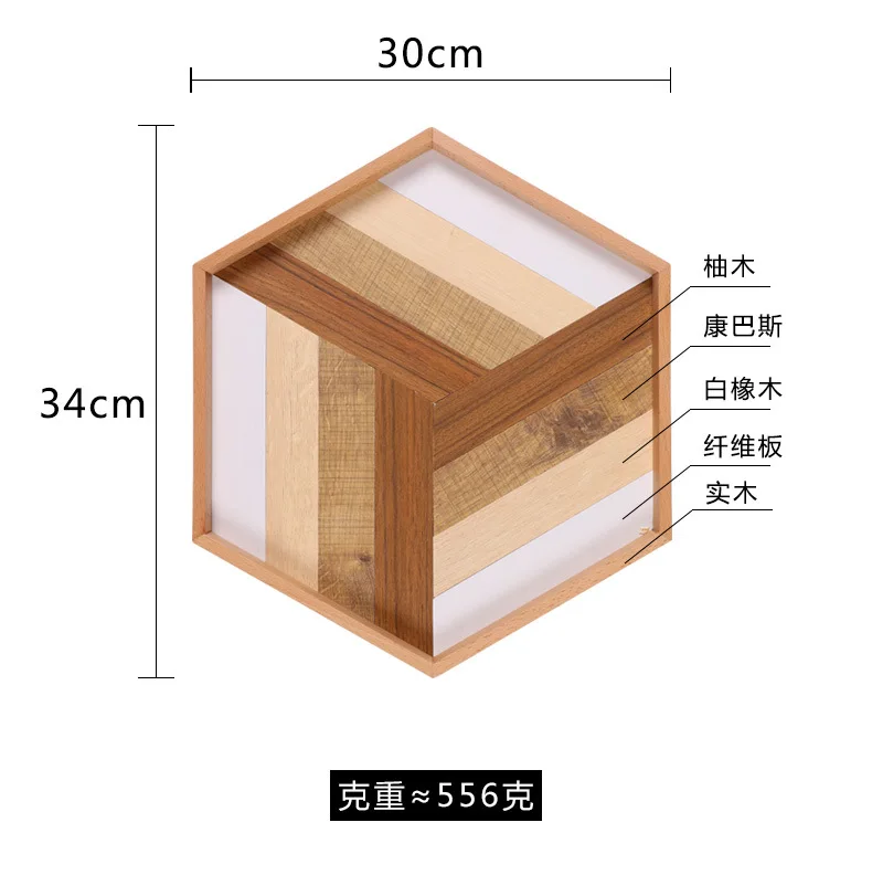 Detomate ins в скандинавском стиле, деревянный шестигранный деревянный поддон для хранения, простая мозаика, деревянный реквизит для выпечки, деревянная пластина
