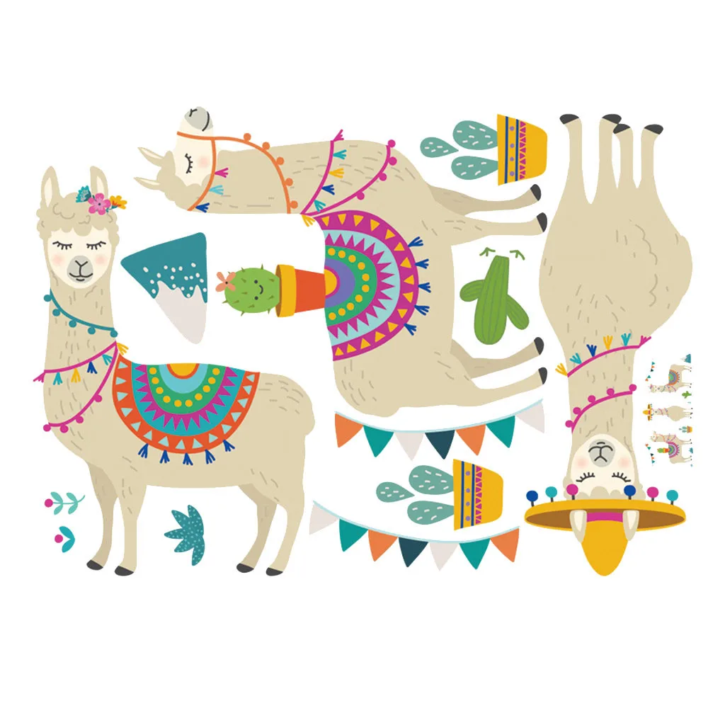 

Cute Alpaca Pattern Wall Sticker Mobile Creative Wall Affixed With Decorative Animal Original and Unique Stickers