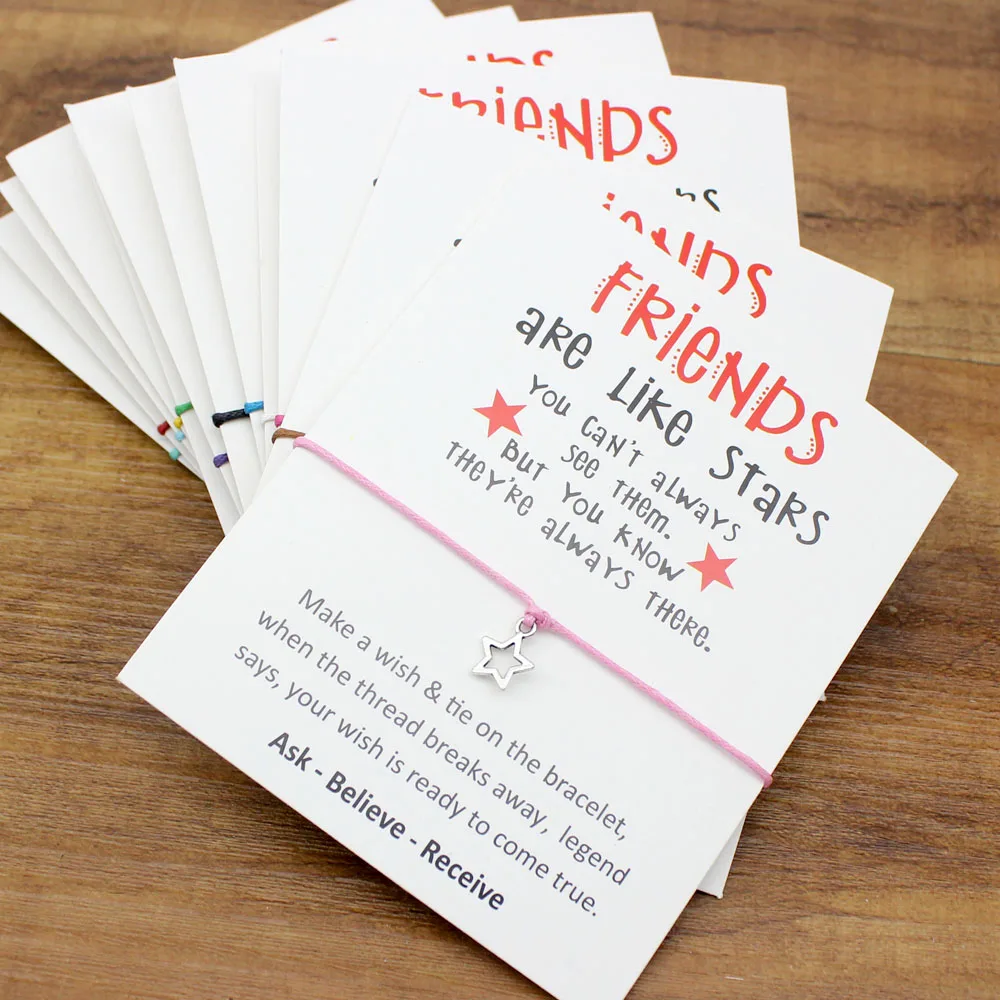 

Fashion Jewelry 12 colors- Stars Charm Bracelet For Women Men Girls Friendship Gift