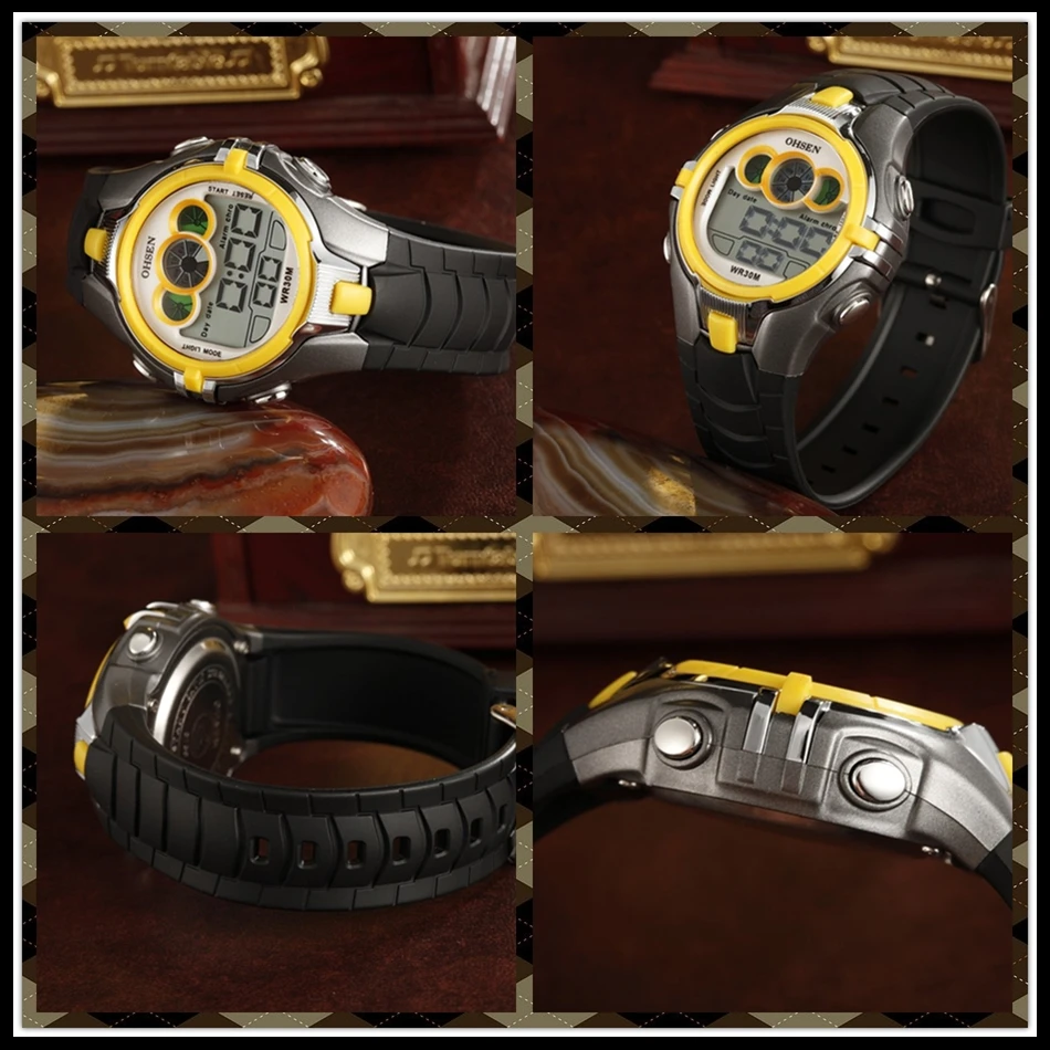 OHSEN Boys Kids Children Quartz Sport Watch Alarm Date Chronograph Watches LED Back Light Waterproof Wristwatch Student Clock (36)