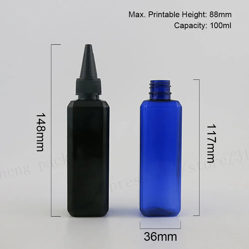30x100 мл пустым янтарный синий прозрачный черный квадратный ПЭТ Крем бутылки с Пластик Кепки вставить 100CC Пластик косметический containeers