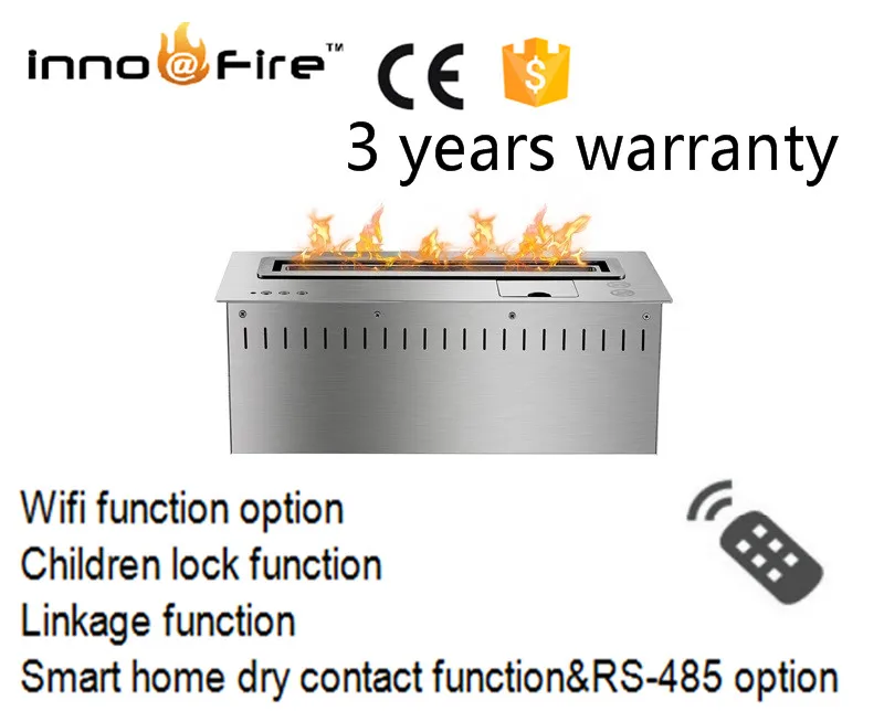18 inch Long Remote control black or silver modern ethanol electric fire place |
