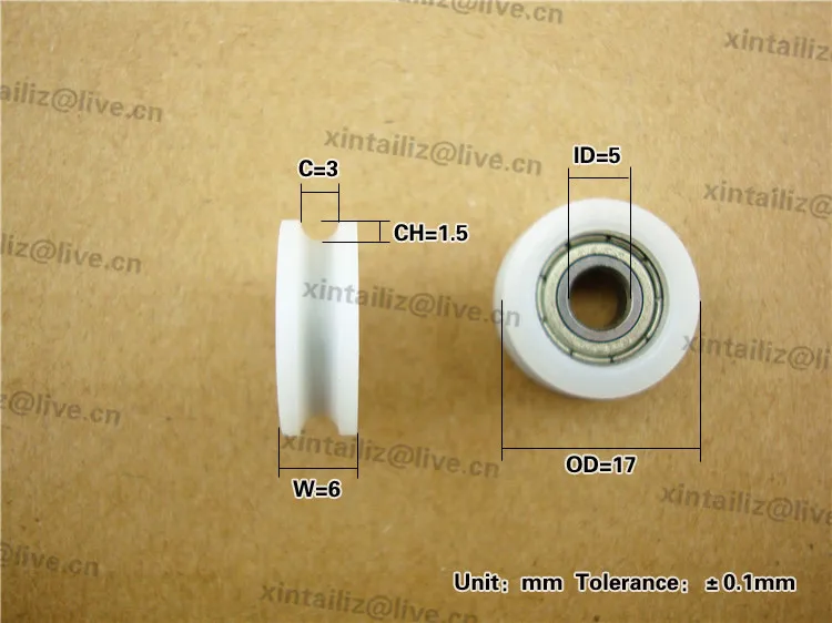 [U0517-6] миниатюрный u паз подшипника ролик для шкафа и раздвижного ролика окна колеса 5 мм* 17 мм* 6 мм