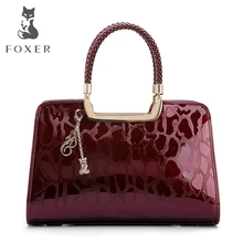 Foxer Mujeres de la Marca de Patente de Cuero de Vaca Bolso de Hombro de Las Mujeres Bolsos Del Totalizador de Lujo de Asas Femenina