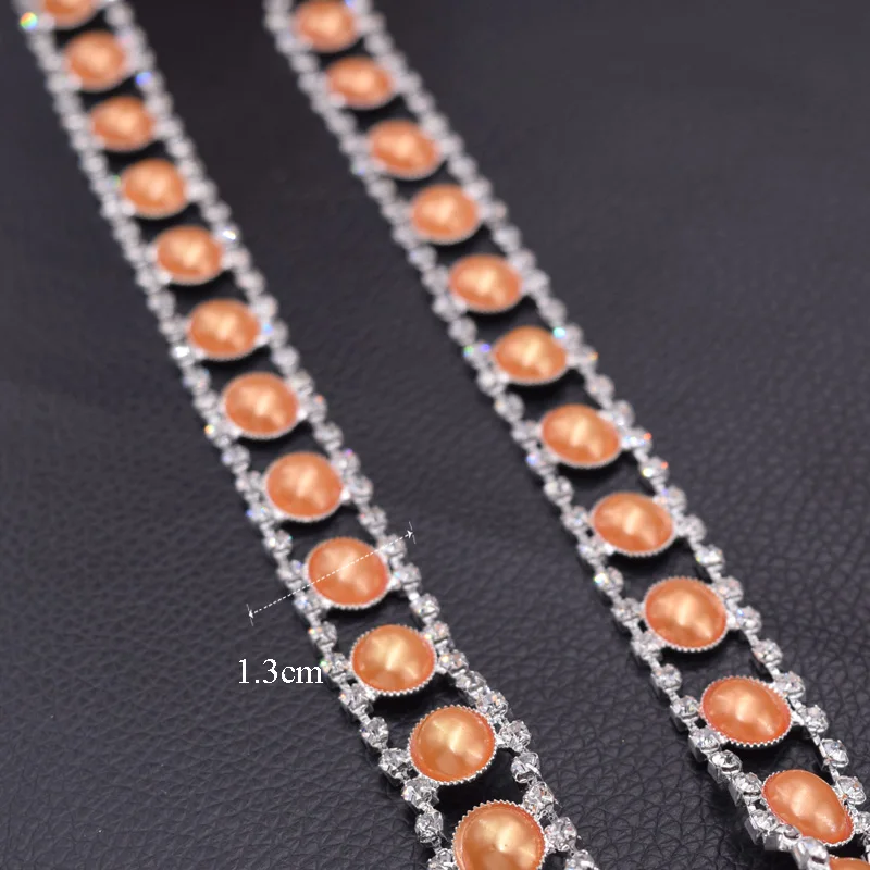 Pearl rhinestone belt patches trimming (7)