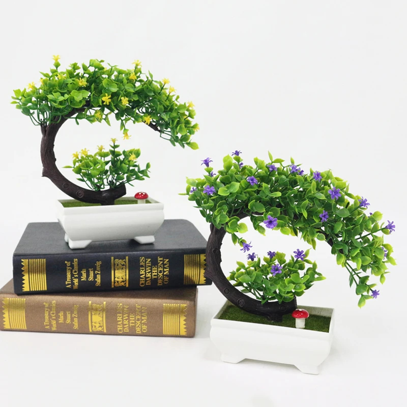 JAROWN Artificial Plants Fake Flower Bonsai Home Decoration Flores Simulation Plastic Potted Plant Wedding Decorations Gift (18)