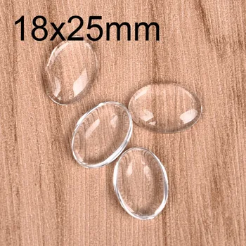 

20pcs/lot 18x25mm Oval Cabochons Transparent Glass Clear Flat Back for DIY Pendant Findings Jewelry Making Handmade Accessories