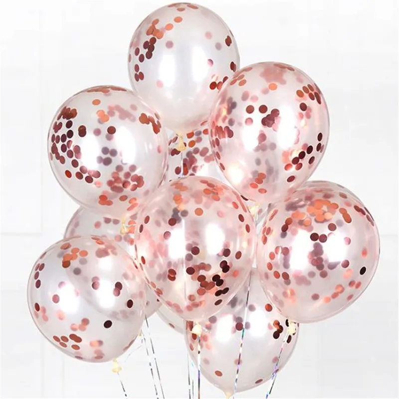 Романтические свадебные украшения сверкающие латексные воздушные шары прозрачные конфетти воздушный шар для Бэйби Шауэр украшения на день рождения Дети - Цвет: Светло-желтый