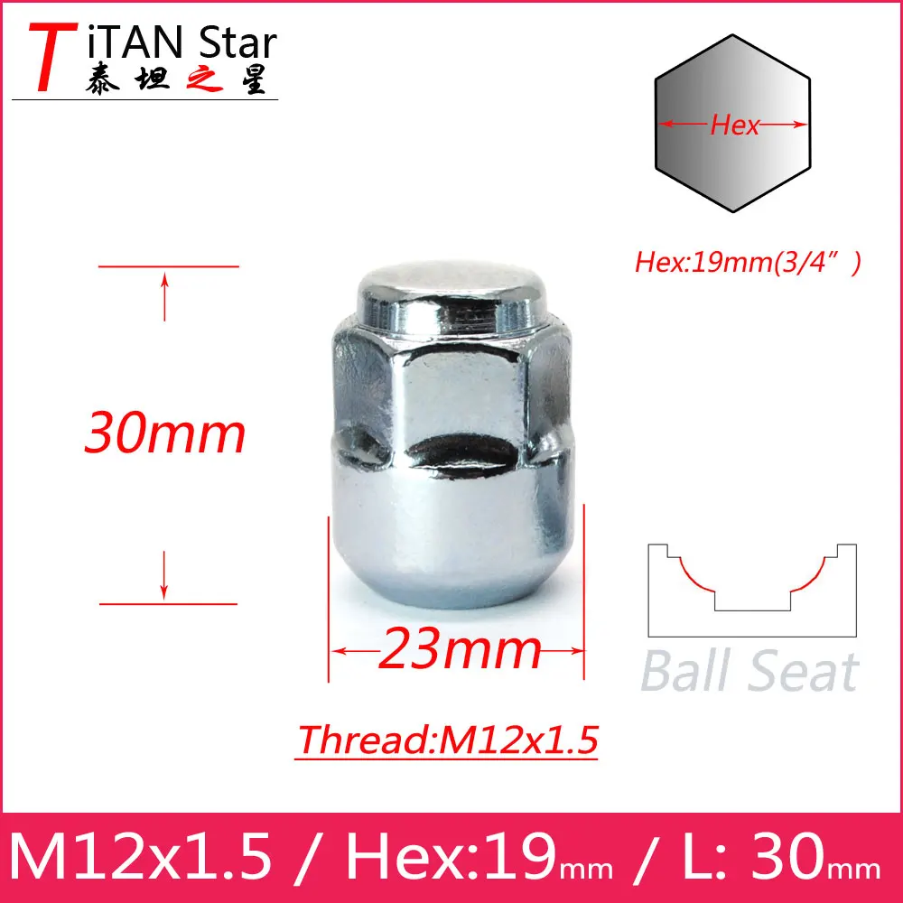 20 шт. M12x1.50 1 5 OEM OE в наличии Заводские колеса диски желудь шаровые гайки 30 мм