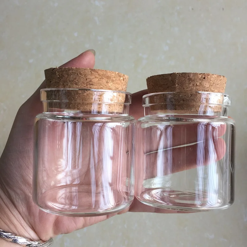 

16 x 90ml Cork Glass Bottlefor Dry Bean Tea 3OZ Clear Sealing Storage Jar for Wedding Favor With Kraft Box Packed (D57*60mm)