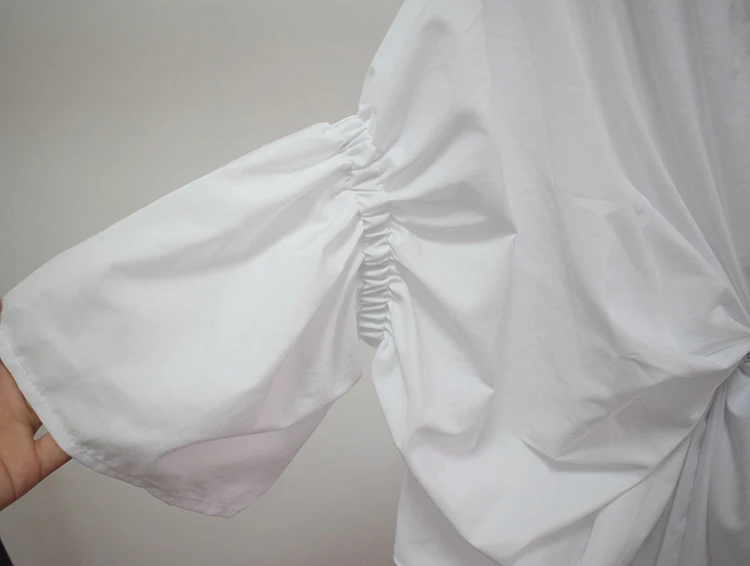 XITAO корейское женское платье средней длины со складками сзади размера плюс, однотонное платье с расклешенными рукавами и v-образным вырезом, женские вечерние платья, летнее новое модное платье HJF019