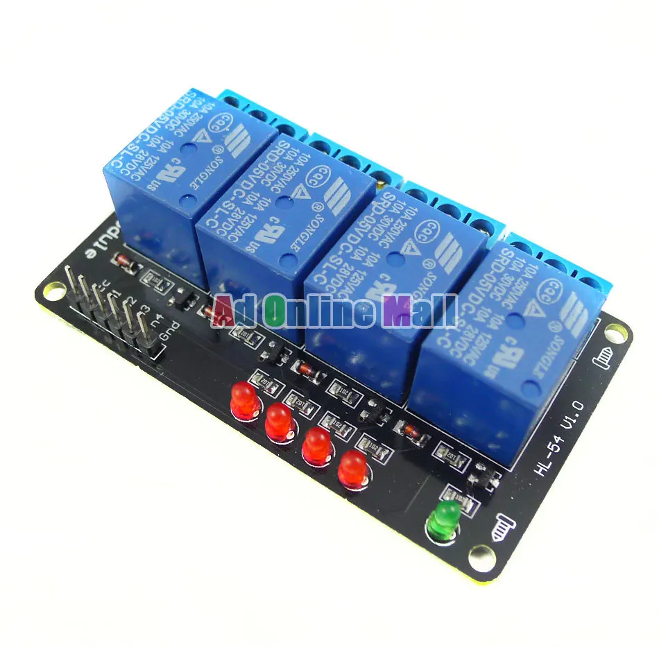 

4 Channel Relay Driver Module Micro-controller Development Board Expansion Board 10PCS/LOT