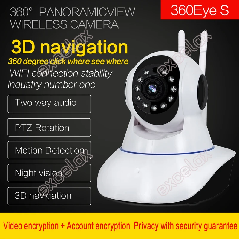 3D Navi панорамная wless 2MP 1080 P HD WiFi Детский Монитор домашняя няня IP робот камера мобильный телефон видеонаблюдение 2 пути аудио