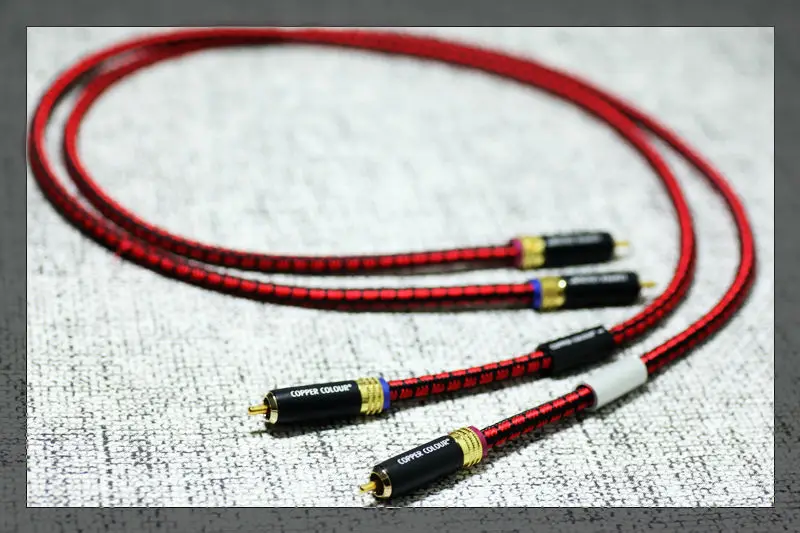 

pair Copper Colour Penny 5N OCC HiF interconnect cable with RCA jack connector