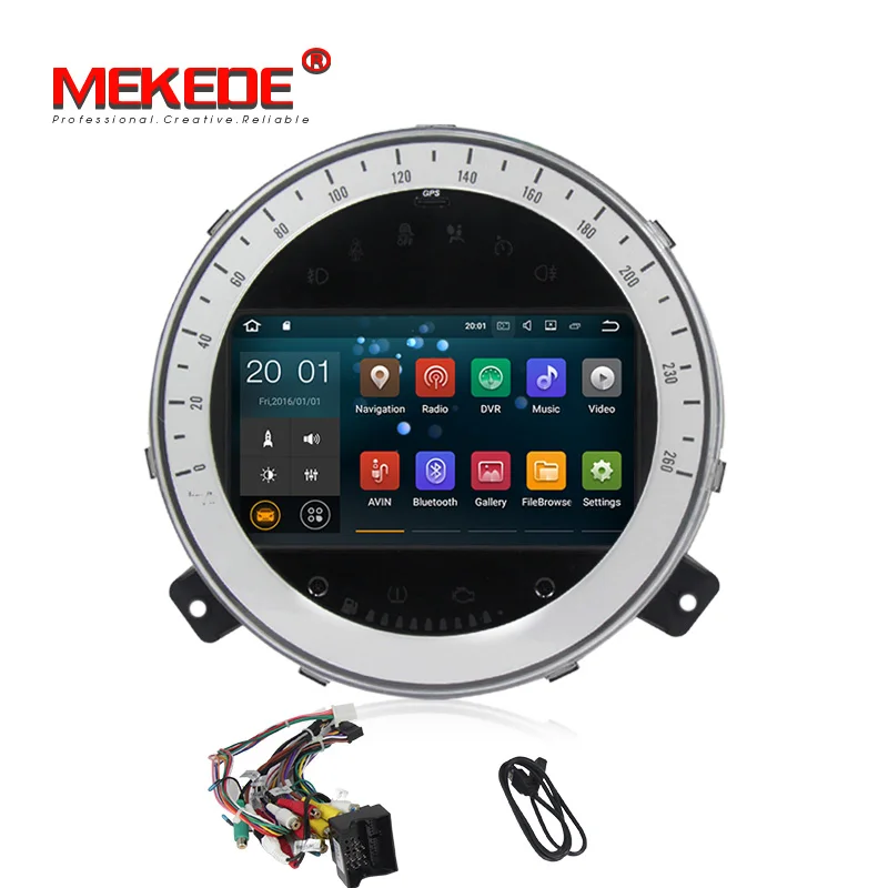 Discount MEKEDE Android 8.1 Quad Core 2GB Car DVD GPS Navigation Player Car Stereo for BMW Mini Cooper 2006-2013 Radio Headunit WIFI 4