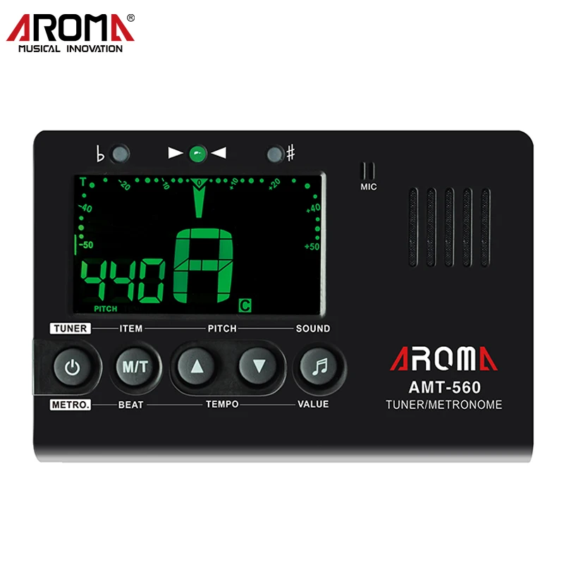Aroma Guitar Tuner Electric Tuner Metronome AMT 560 Built in Mic with
