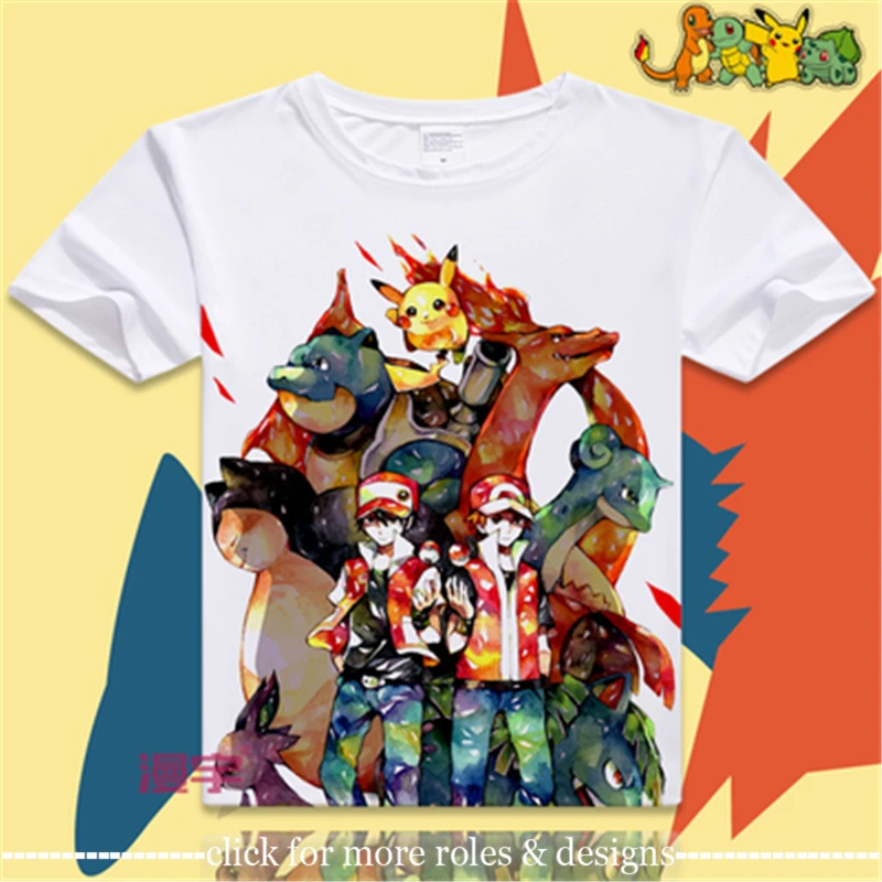 Pokemon Pocket Monsters Ash Ketchum Cosplay Kostuum Doek Unisex Korte Mouw T-shirt Pokemon Pocket Monsters Ash Ketchum Cosplay Kostuum Doek Unisex Korte Mouw T-shirt