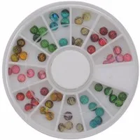 LCJ 20 шт./лот микс случайных цветов 2 мм круглая металлическая заклепка в стиле панк для украшения ногтей