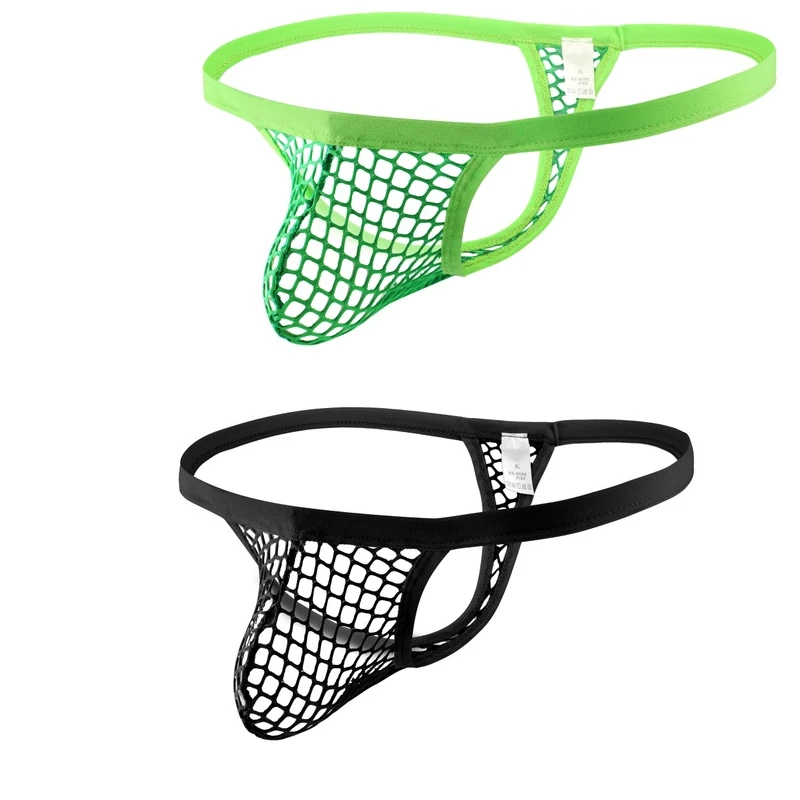 

Men's sexy underwear transparent large mens jockstrap mesh trade underwear U convex scrotum bag thong men