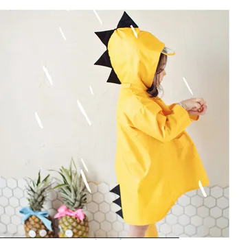 

Cute Small Dinosaur Polyester Baby Rain Coat Outdoor Waterproof Raincoat Children Windproof Poncho Boys Girls Rainwear