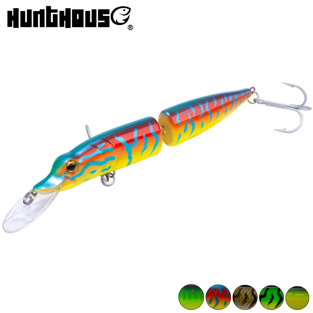 

Hunthouse pike minnow sea fishing lure hard bait swimbait 12cm/16cm 15.5/32g 2 section body VMC hook 5 colors for fishing pike