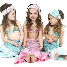 Милые Одежда для детей; малышей; девочек блестками платье с хвостом русалки бикини купальный костюм ванный комплект