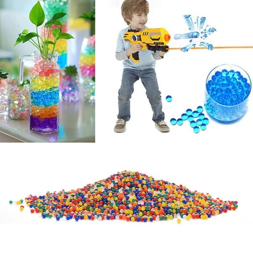 

1kg/lot 9-11mm Crystal bullets Water Guns Pistol Toys Growing Crystal Water Balls Mini Round Soil Water Beads kids toys