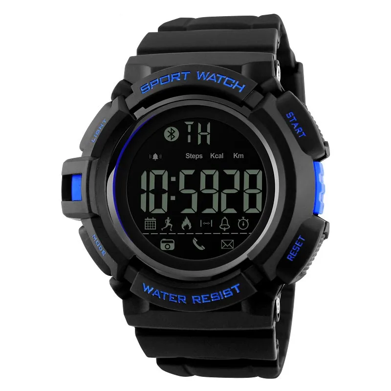 

50m Waterproof Smart Watch Men LED Sport Watches Pedometer Call APP Remind Wristwatch Remote Camera Low Battery Indication Clock