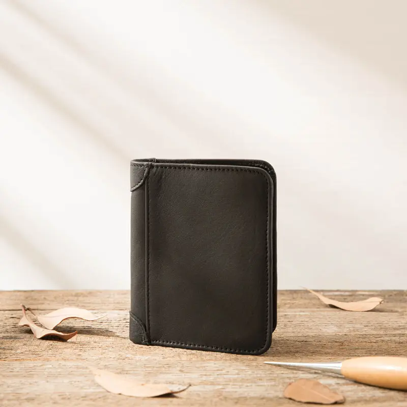 

1New 2019 stylish simple black men's and women's short wallets01