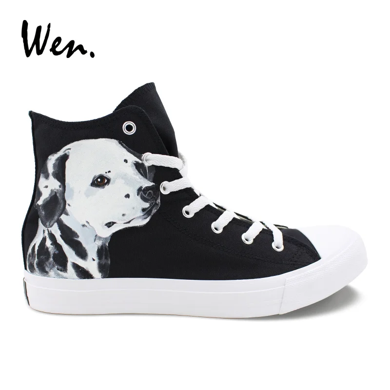 Wen Hand Painted Custom Shoes Spotty Pet Dog Dalmatian Animal Design