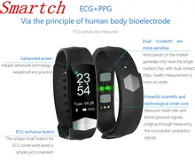 Smartch Смарт Браслет Спорт сердечного ритма Смарт Браслет Приборы для измерения артериального давления Фитнес трекер умный Браслет Смарт часы для IOS Android