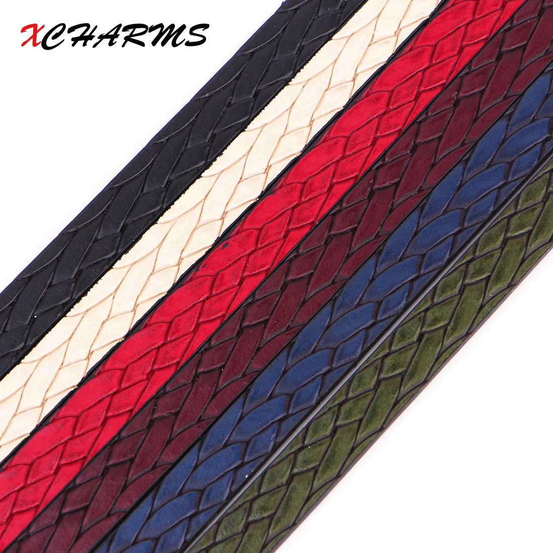 

XCHARMS 10MM Flat PU Leather Cord Braid Rope Diy Jewelry Findings Accessories Fashion Jewelry Making Materials for Bracelets