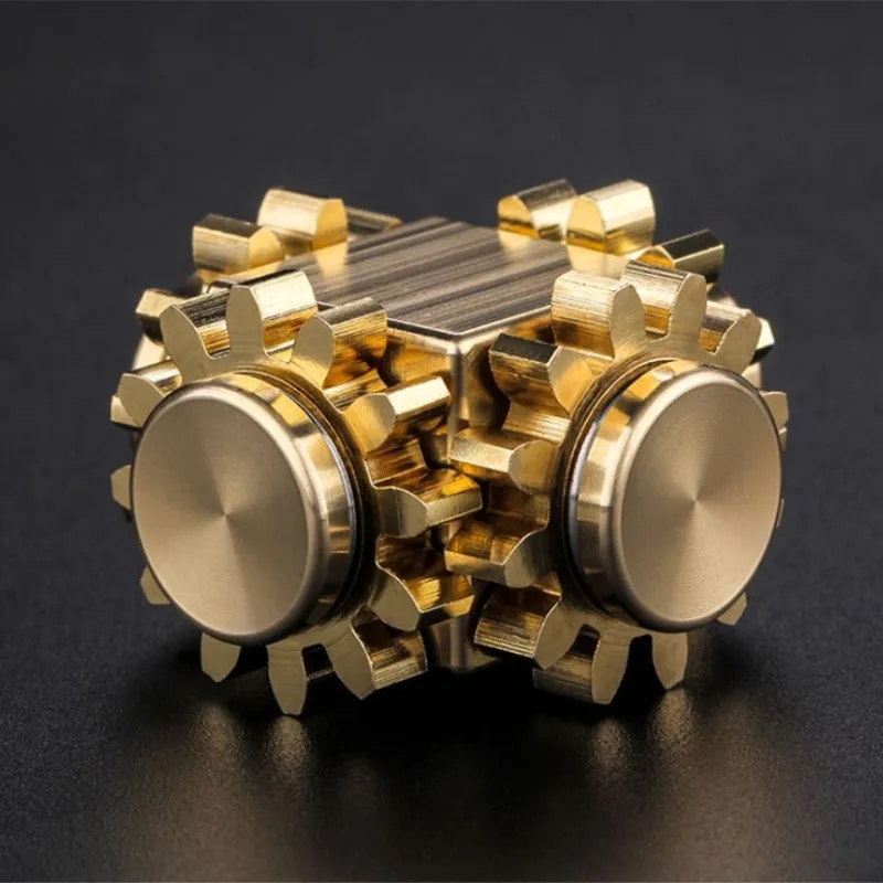 Fingertip gyro gear связь куб Чистая медь палец механический гироскоп для взрослых декомпрессионная игрушка подарок ремесленник ощущения