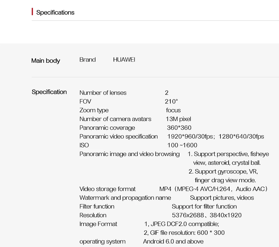 Huawei 360 Panoramic camera 3D and 360 live motion camera 9