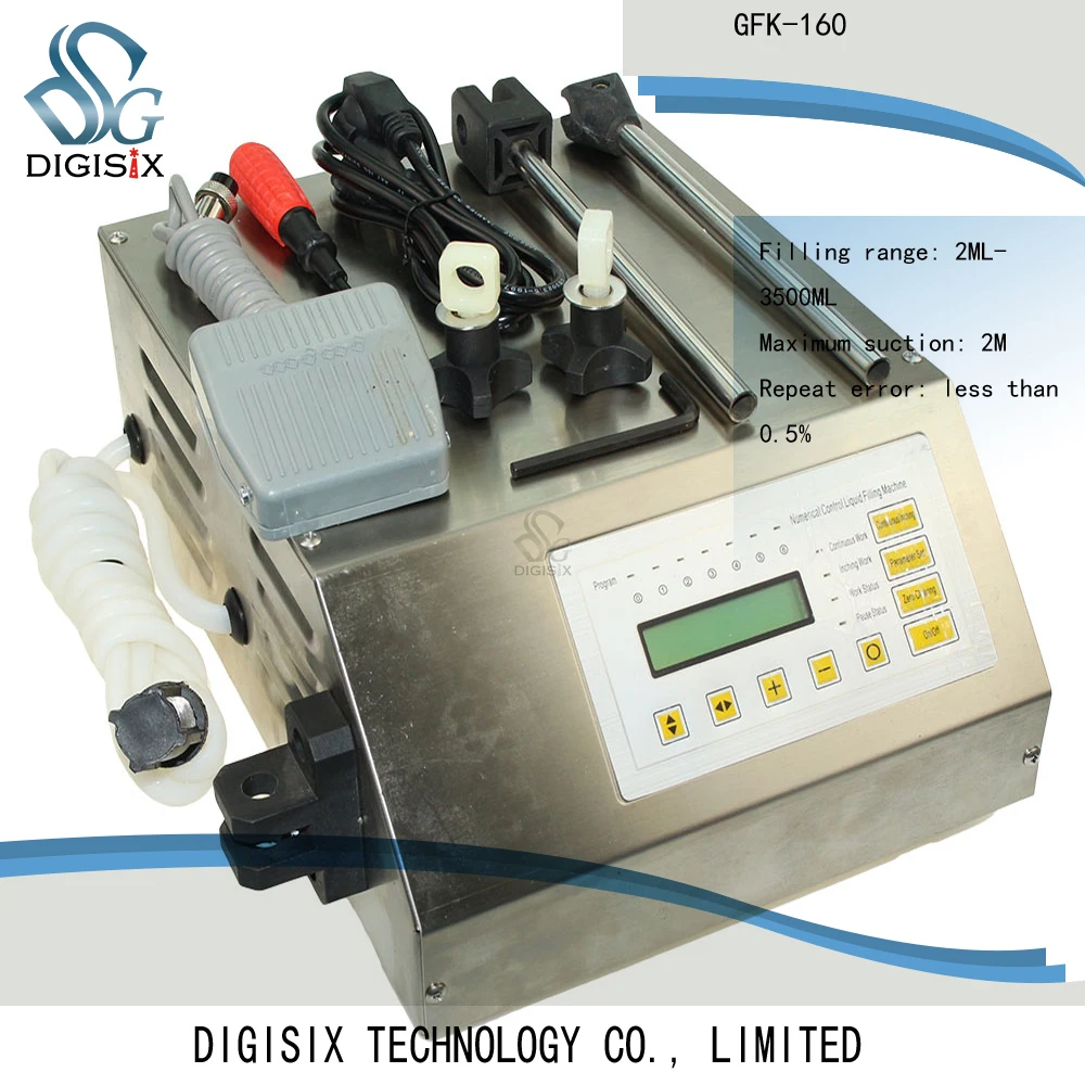 

Liquid Filling Machine Pump Numerical Filler Digital Control 2ml to 3500ml Drink Water GFK160