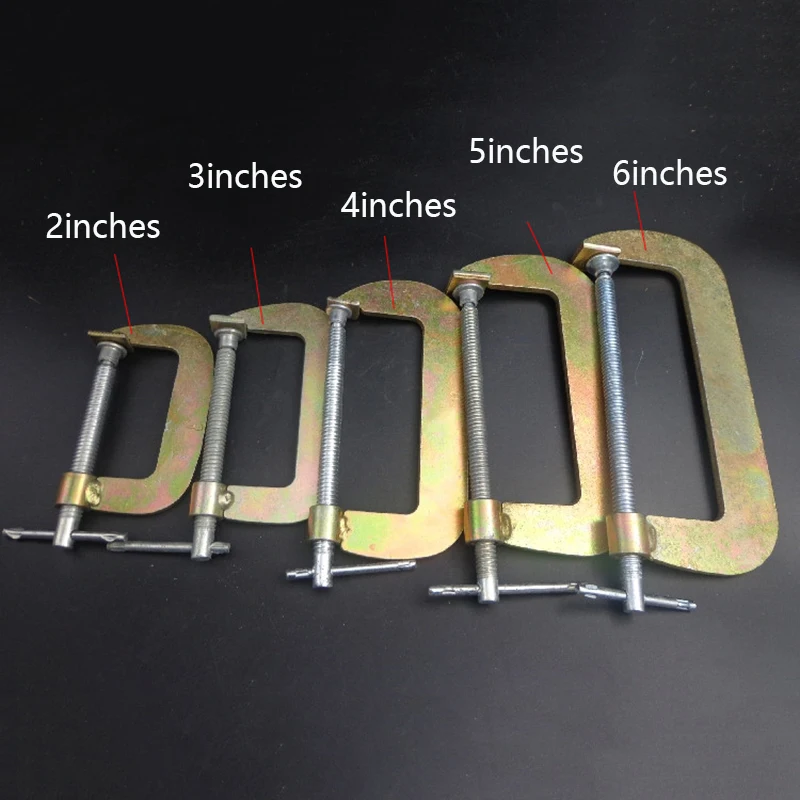

Adjust Heavy Duty G Clamp 2/3/4/5/6inch C/W Soft Jaw Pads 25mm -100mm G Clamp For Woodwork Metal Clamping