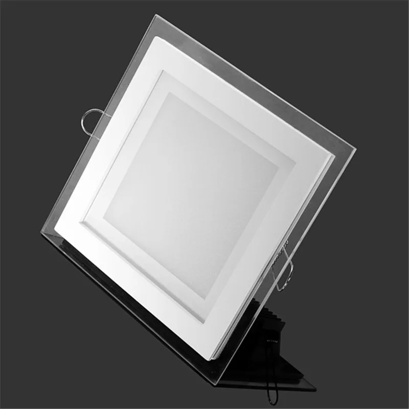 smart led downlights Free Shipping 18W Round/Square Glass LED Downlight Recessed LED Panel Light Spot Ceiling Down Light AC110V 220V Warm/Cold White down lights led