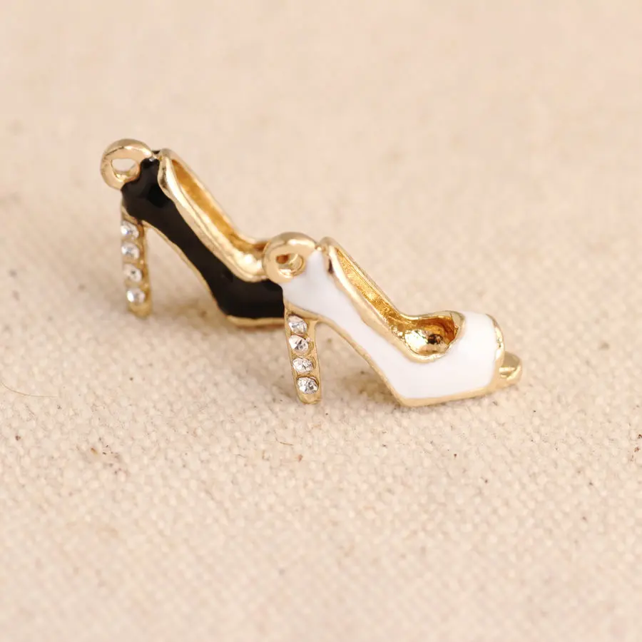 

New 5 Pcs DIY Fashion Charms Gift Enamels Rhinestone High Heels Alloy Pendant Making Bracelet Necklace Jewelry Accessories 2018