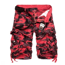 Размер США, новинка, камуфляжные свободные мужские шорты Карго, крутые летние военные камуфляжные шорты, мужские шорты Карго