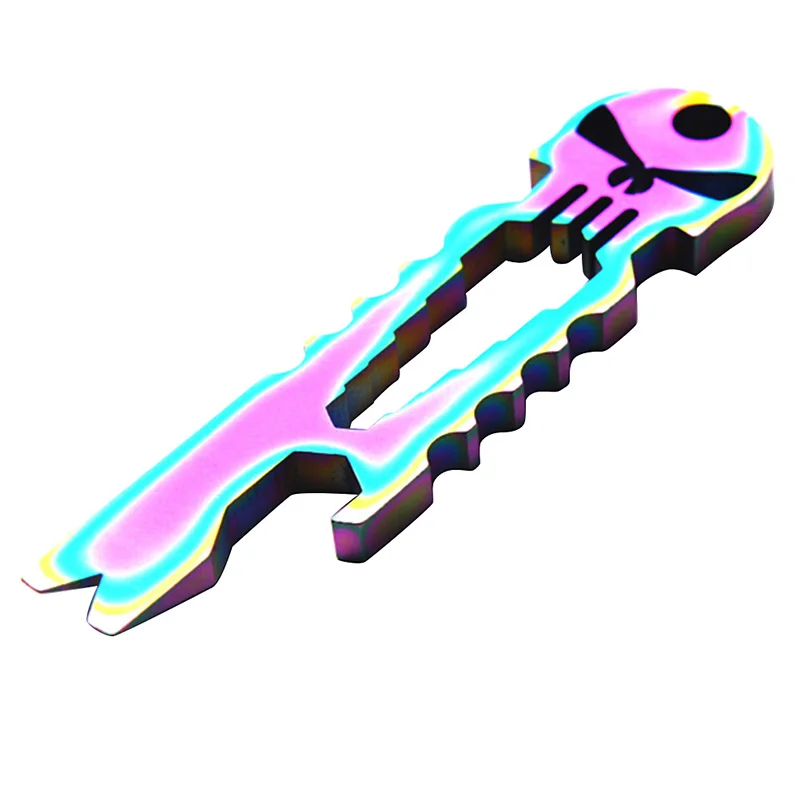 Colorful Самообороны Личная тактическая ручка Череп безопасности EDC Многофункциональный инструмент выживания брелок открывалка для бутылок самозащита выживание самооборона - Цвет: Colorful
