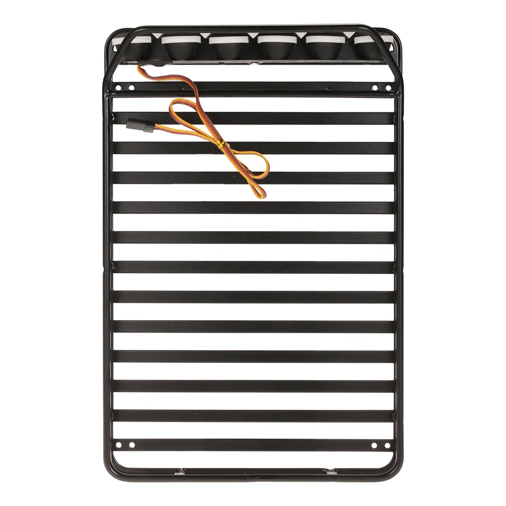 AX-519 Metal Roof Rack Luggage with 6 LED Light Lamp Kit  for Axial SCX10 RC4WD D90 RC Car 110 RC Rock Crawler Cars Parts (12)