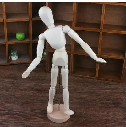 

Hot Sale 20cm 8" Wooden Manikin Movable Limbs Human Mannequin Model For Artist Sketching Hand Blockhead Puppet Home Decoration