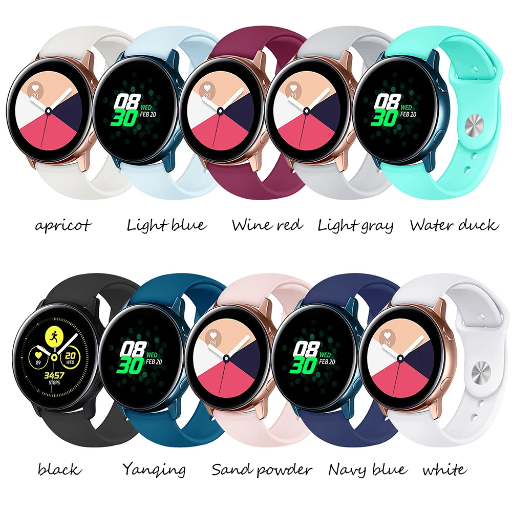 

Sport silicone Strap For Samsung galaxy watch band Gear Galaxy Watch 42mm 20mm watch band Gear S2 correa wrist bracelet belt