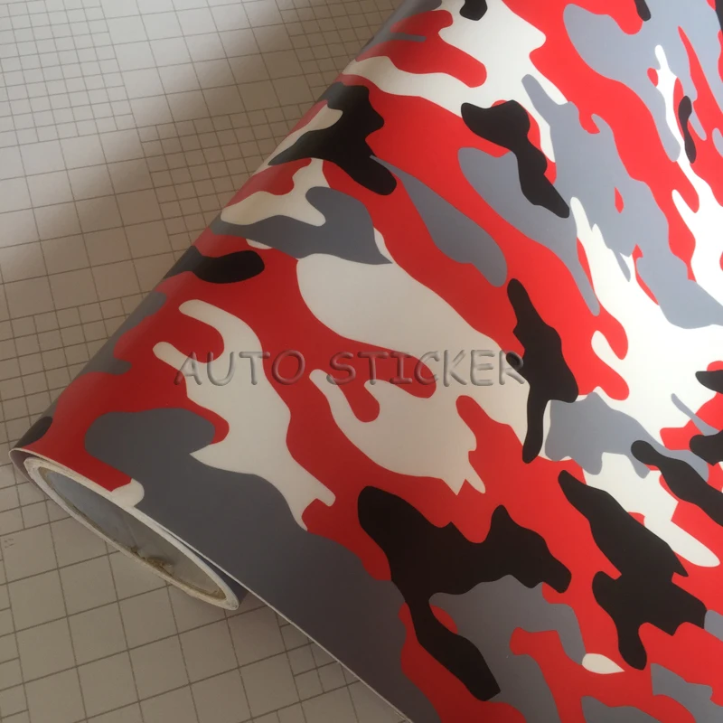 red camo vinyl car wrapping 3