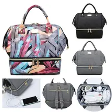 USB модная сумка для подгузников для мам, брендовая Большая вместительная Детская сумка для мам, термоизоляционный дорожный рюкзак для ухода за ребенком